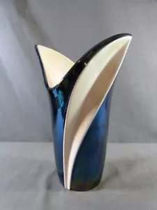 Vaso VERCERAM in ceramica iridescente colore blu petrolio Vintage anni 50/60 - Foto 1 di 10