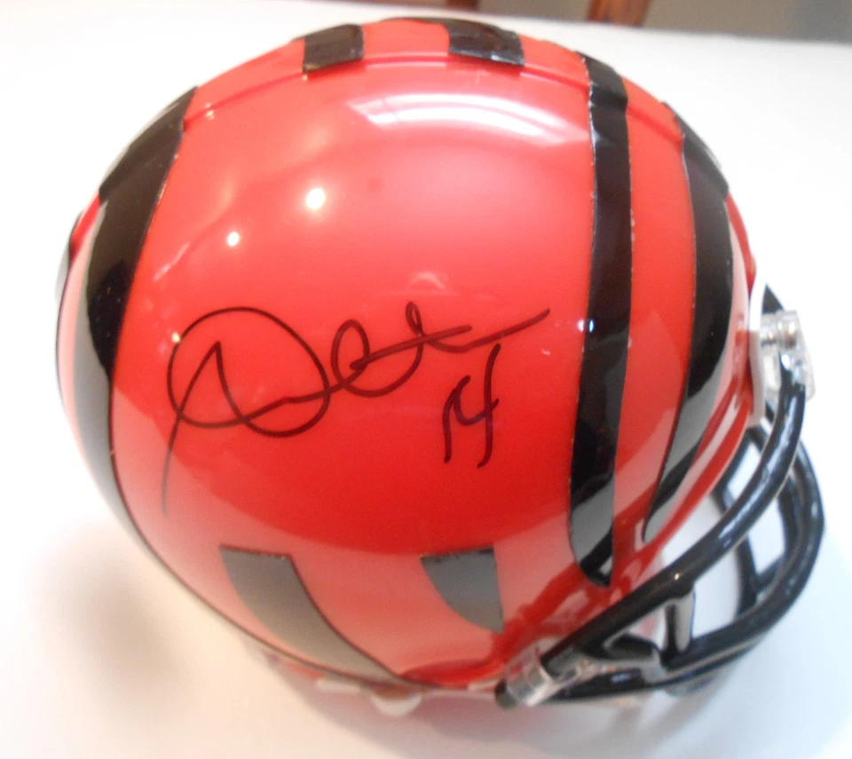 Mini capacete de futebol americano assinado por Andy Dalton Cincinnati Bengals com COA 2017 #1 - Imagem 1 de 1