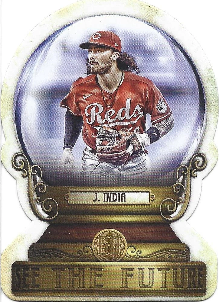 Jonathan India Crystal Gazing Die Cut 2022 Topps Gypsy Queen #CG-9 Reds