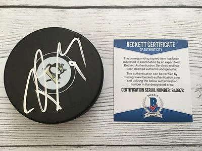 Pascal Dupuis Signed Pittsburgh Penguins Hockey Puck Beckett BAS COA b - Image 1 of 4