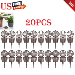 20 X Plastic Medium Fertilizer Bonsai Fertilizer Mesh Basket With Lid For Garden - Picture 1 of 10