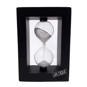 Vintage Sand Hourglass Timer Square Wood Tabletop Decor Gift For Office/Kitchen - Picture 1 of 5