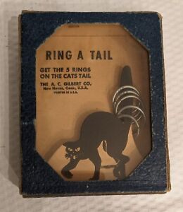 Vintage Halloween Ring A Tail Game, 5 rings, black cat, 1920's, A.C. Gilbert Co.