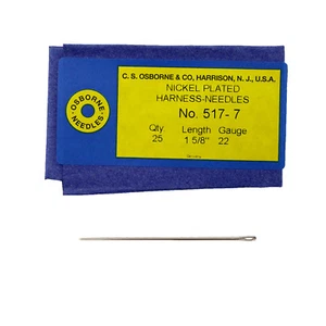 C.S. Osborne Pack Of 25 Harness Needles #517 (517-7) Size 7 Made In USA - Picture 1 of 1