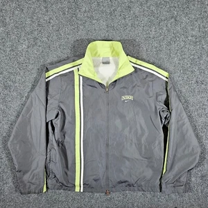 Y2K Silver Tag Nike Cyber Punk Full Zip Center Swoosh Windbreaker Gray Youth XL - Picture 1 of 8