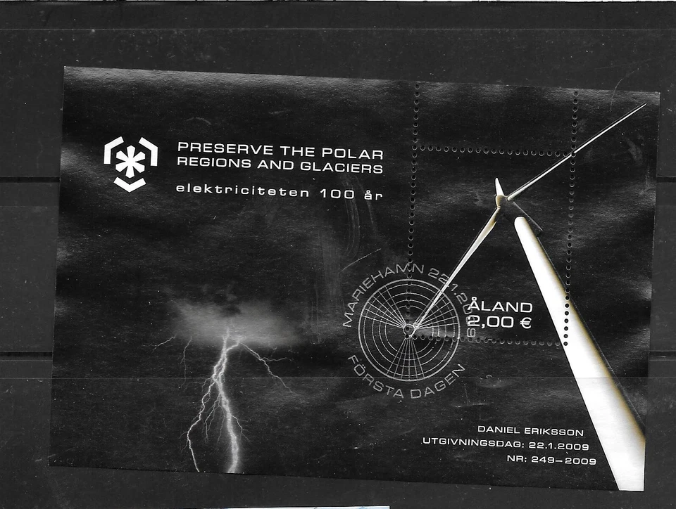 HOJA RECUERDO ELECTRICIDAD ALAND SC# 283 2009 USADA XF SELLO RECIENTE Foto 1 de 1