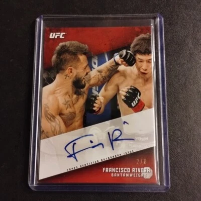 #2/8 Francisco Rivera Ruby Red Auto Autograph Card 2015 Topps UFC Knockout - Image 1 of 4