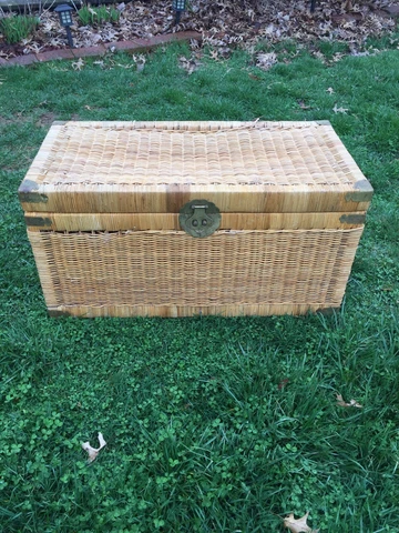 Vintage Wicker Trunk Mid Century Pick Up Only Cover