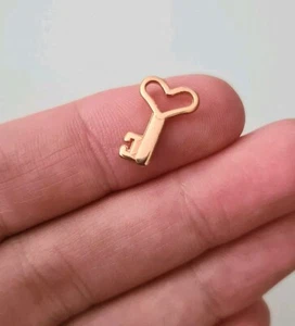 10 Charms Anhänger Schlüssel Herz Roségold Verbinder Schmuck - Bild 1 von 2