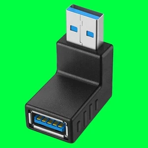Black Down 90 Degree USB 3.0 Male to Female Angle Adapter For Computer Laptop US - Picture 1 of 1