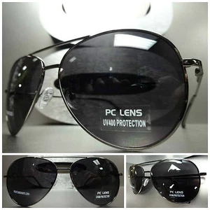 Men's or Women CLASSIC VINTAGE RETRO Style SUN GLASSES Gunmetal Frame Dark Lens - Picture 1 of 12
