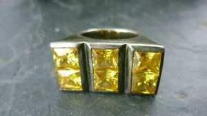 Anillo diseño artista probablemente citrino plata esterlina 925 anillo talla 60 - Imagen 1 de 6