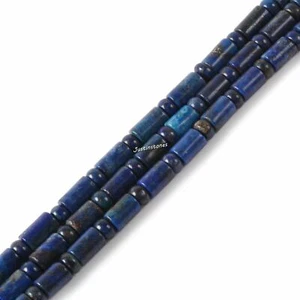 0496 9mm Blue lapis tubes rondelle loose gemstone beads 16" - Picture 1 of 2