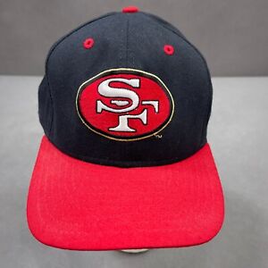 Vintage San Francisco 49ers Hat Cap Snap Back Black Plain Logo New Era USA Made