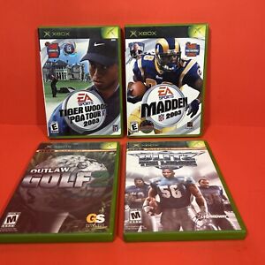 Xbox 4 Sports Game Bundle. Tiger Wood And Madden 03, Blitz And Outlaw Golf 2