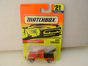 1996 MATCHBOX SUPERFAST #21 RED GMC WRECKER 24 HOUR TOWING NEW ON CARD