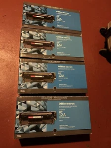 4x Compatible HP Q2612A Black Toner Cartridge 12A Factory Office Depot Ink Laser - Picture 1 of 5
