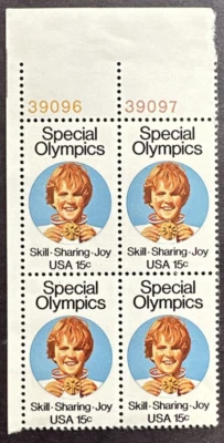 US 1979 Scott # 1788 - Corner Plate Block Of 4 - Special Olympics - MNH OG - Image 1 of 2