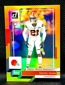 2022 Donruss Premium - DENZEL WARD #214 - Gold Press Proof Holo Prizm - BROWNS - Picture 1 of 2