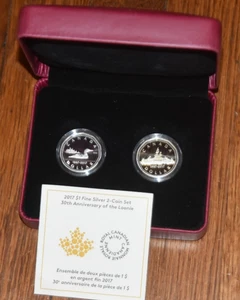 2017 Canada Silver 2 Coin Set 30th Anniversary of the Loonie w/Box & COA - Picture 1 of 4