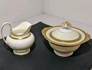 Meito Hand Painted China from Japan Sugar & Creamer Mintons of London Gold Trim - Picture 1 of 11