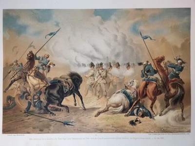 Grosse Lithografie v. 1862. 4. Bataillon Kaiser Jäger am 20. Mai 1859. Noltsch/R - Bild 1 von 3