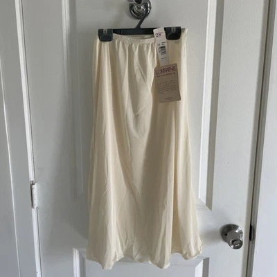 "Lorraine Damas 28"" Medio Slip Beige Grande Nuevo de Lote Antiguo Con Etiquetas" Foto 1 de 4