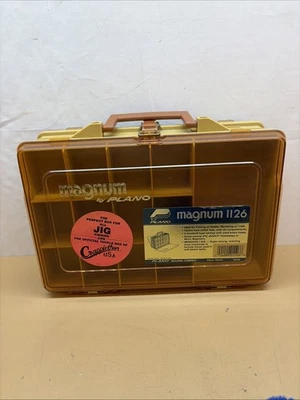 Caja organizadora de aparejos de pesca de doble cara vintage Plano Magnum 1126 sin usar LIMPIO Foto 1 de 4