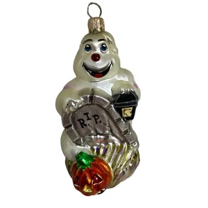 Christopher Radko Fantasma de Halloween de Colección con Lápida RIP Adorno de Calabaza - Imagen 1 de 5