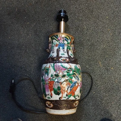 Vase Chinois Porcelaine De Nankin Époque Qing Décor Scènes De Guerre. Samouraïs - Photo 1/4