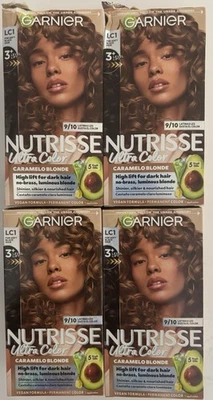 4 Garnier Nutrisse Ultra Color Rubio Caramelo LC1 Cabello Negro Suave LEER DESCRIPCIÓN Foto 1 de 4