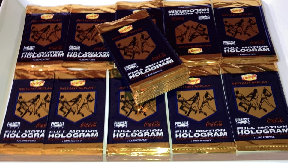 Tarjetas holograma de béisbol Denny's Pinnacle Coca Cola 1996 ¡Lote de 100 paquetes sellados! Foto 1 de 2