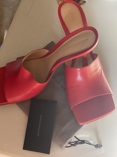 MULI IN PELLE STRETCH BOTTEGA VENETA IN CORALLO TAGLIA 40