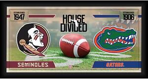 Florida State Seminoles vs Florida Gators Frmd 10" x 20" House Divided Collage