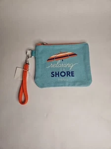 Relaxing Is A Shore Thing Canvas Wristlet, Beach Theme - Picture 1 of 7