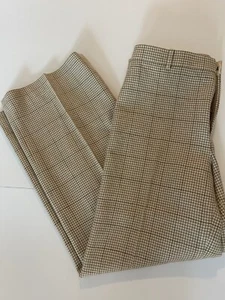 Ralph Lauren Black Label Wide Leg Micro Houndstooth Wool Cashmere Pants sz 12 - Picture 1 of 6