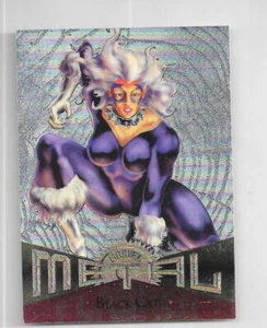 Tarjeta Marvel Metal 1995 Silver Flasher Parallel 70 Black Cat - Imagen 1 de 2