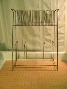 VTG 60's MCM Mid Century Modern Wire Vinyl Record Rack Music Stand - Picture 1 of 13