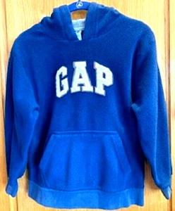 GAP Kids Sweatshirt Hoodie Blue Fleece Pullover Front Pocket Sweater Size: M(8) - Picture 1 of 4