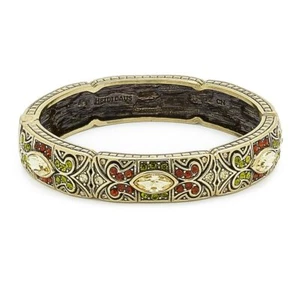 HSN Heidi Daus "Masterful Marquise" Crystal Hinged Bangle Bracelet Average - Picture 1 of 3