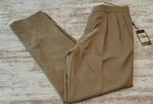 Mens Linea Naturale Pants 35 Nordstrom Napoli Taupe Pleated Travel Genius NWT - Picture 1 of 8