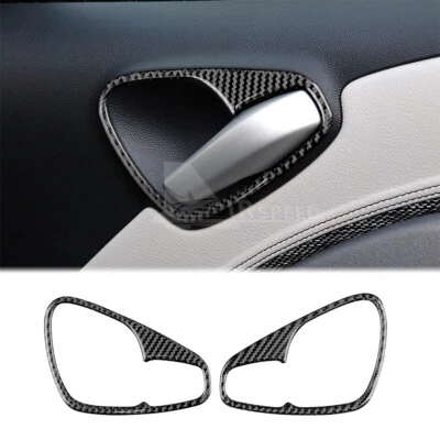 Pegatina de cubierta de panel de manija de puerta de fibra de carbono negra para Benz Smart Fortwo 08-2015 Foto 1 de 4
