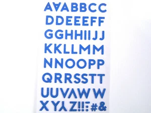 58 ROYAL BLUE GLITTER ALPHABET FOAM STICKERS Letters SCRAPBOOKING Card Making - Picture 1 of 5