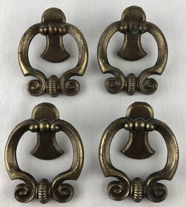 Messing Schubladenzug Schrank Beschlag Ringzug 4er Set Türklopfer Stil Vintage - Bild 1 von 9