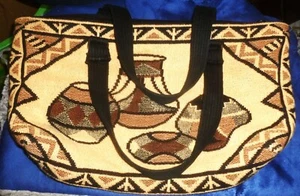 BOLSO DE MANO TAPIZ con CERÁMICA DEL SUROESTE DE INIDAN, Cremallera, Forrado, ¿Sin usar? Excelente estado - Imagen 1 de 4