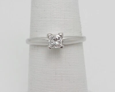 1/3CT Natural Diamond Princess Solitaire Engagement Wedding Ring 14K White Gold - Image 1 of 4