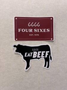 Two (2) Yellowstone 6666 FOUR SIXES Ranch Texas Stickers and EAT BEEF Dutton Rip