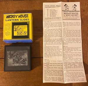 Vintage Boxed Mickey Mouse Mickey Steps Out Ensign Lantern Slides - Story J - Picture 1 of 17