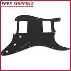 1pc 3ply Strat Pickguard with HH Layout Electric Guitar Panel(Black)