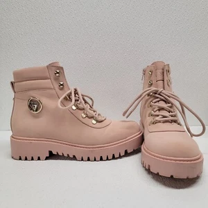 Guess Olenna Light Pink Boots Womens Size 7 Lace Up Side Zip - Picture 1 of 19